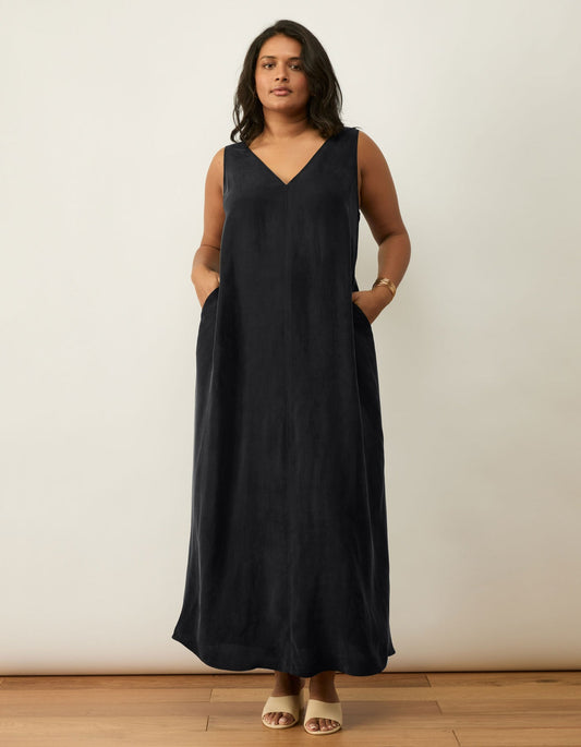 All Summer Maxi Cupro Dress in Black