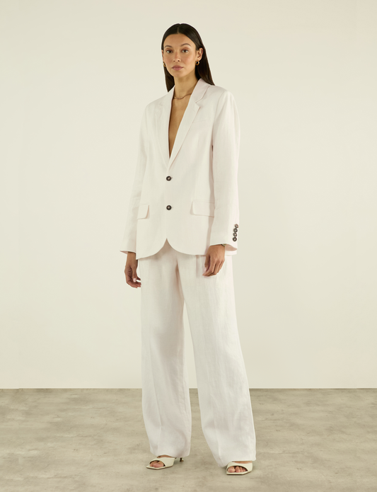 Ivory Linen Hutton Blazer