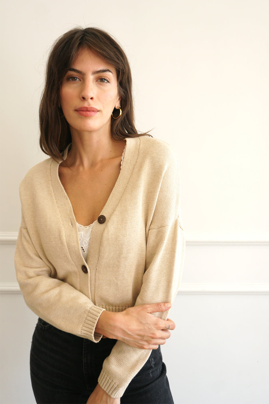 Liana Knit Cardigan Sand