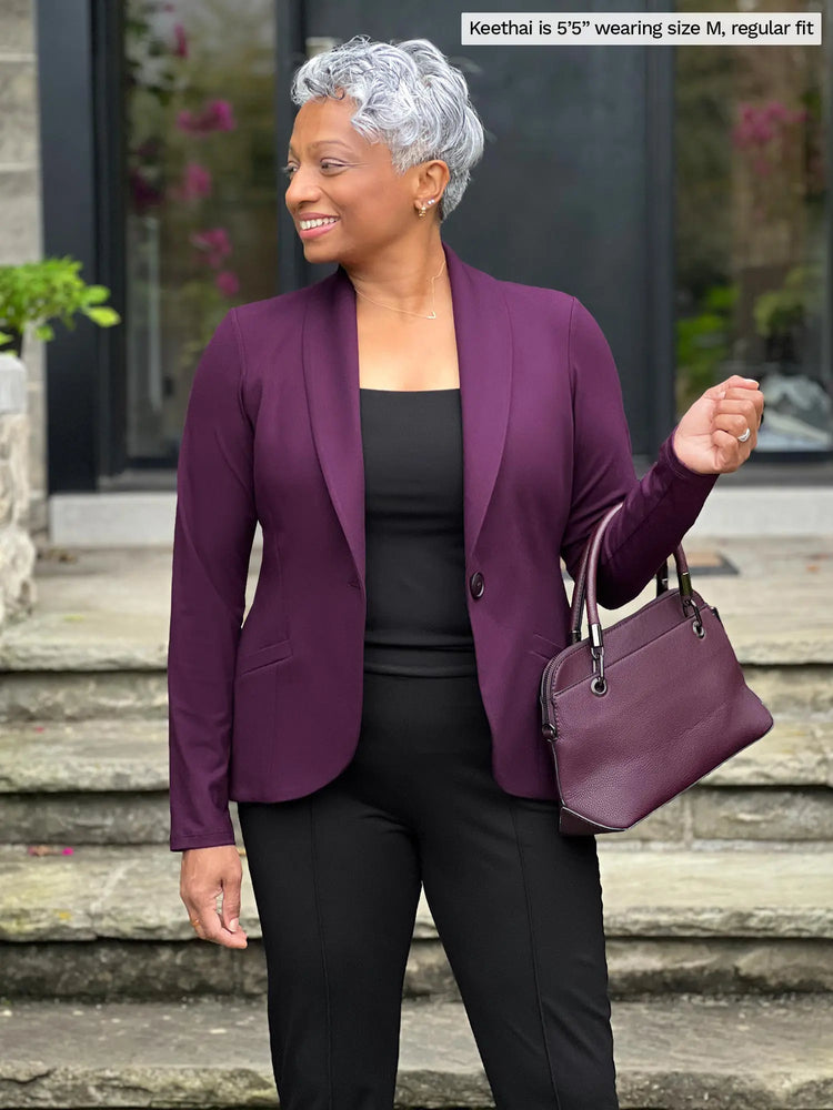 Emily Modal Stretch Blazer in Purple Jazzberry - Main Image