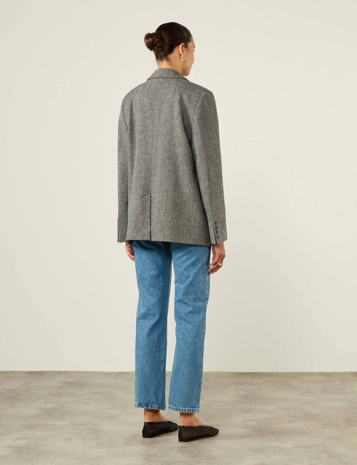 Wool Gray Hutton Herringbone Blazer