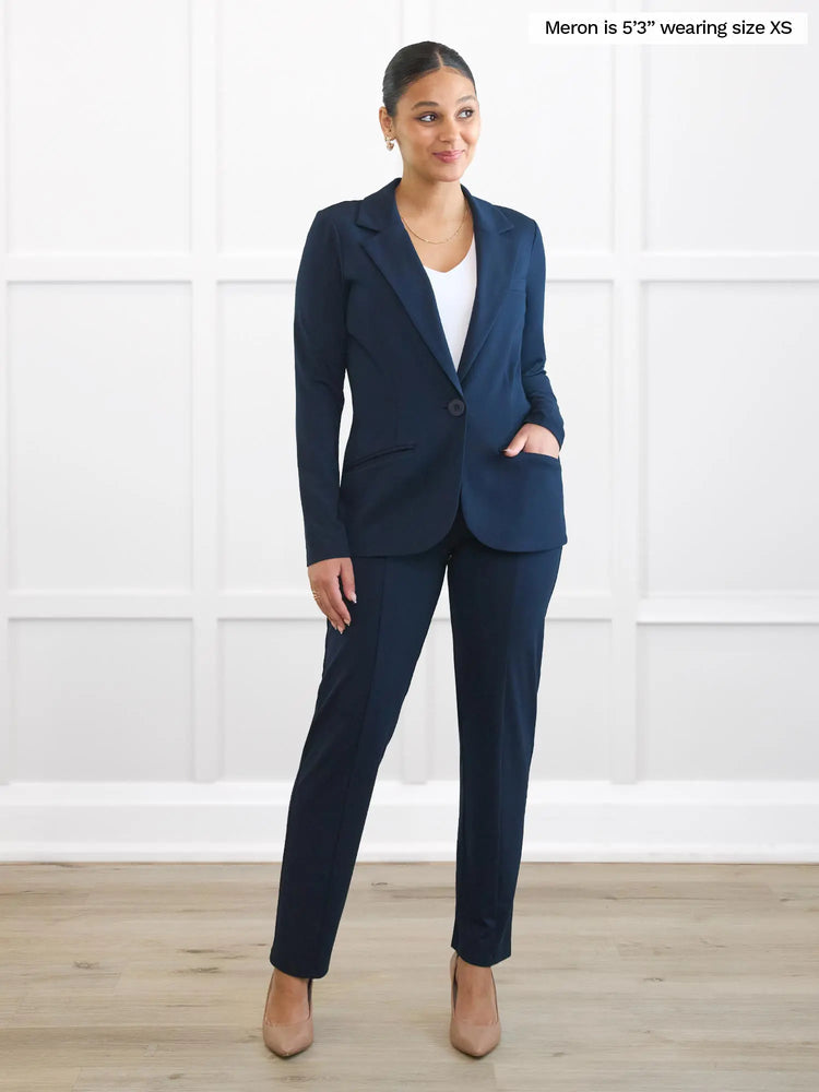 chinese dress ladies Sienna Relaxed Fit Blazer in Navy S / Blue / Modal