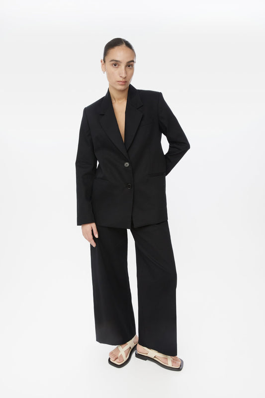 Cotton Twill Tailored Blazer - dāl the label-Black