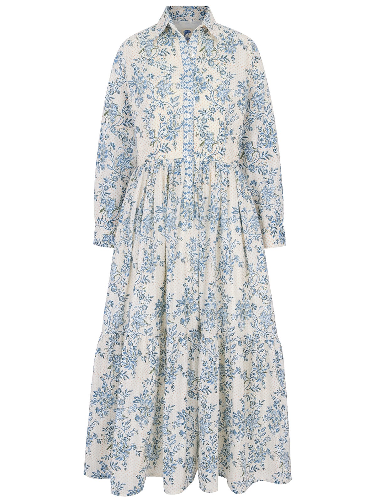 Dakota Cotton Dress in Blue Chintz Trail