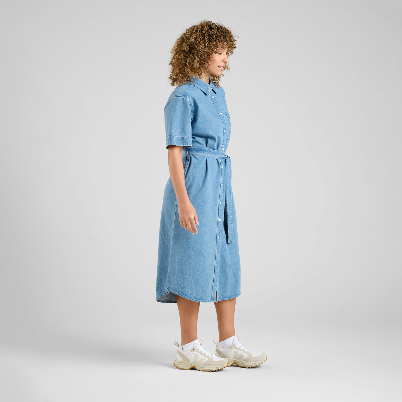 Ripa Cotton Denim Shirt Dress