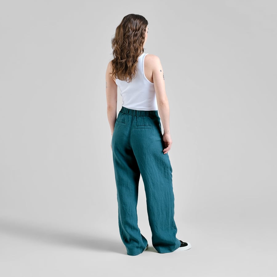 Vickleby Linen Pants in Mediterranea Green