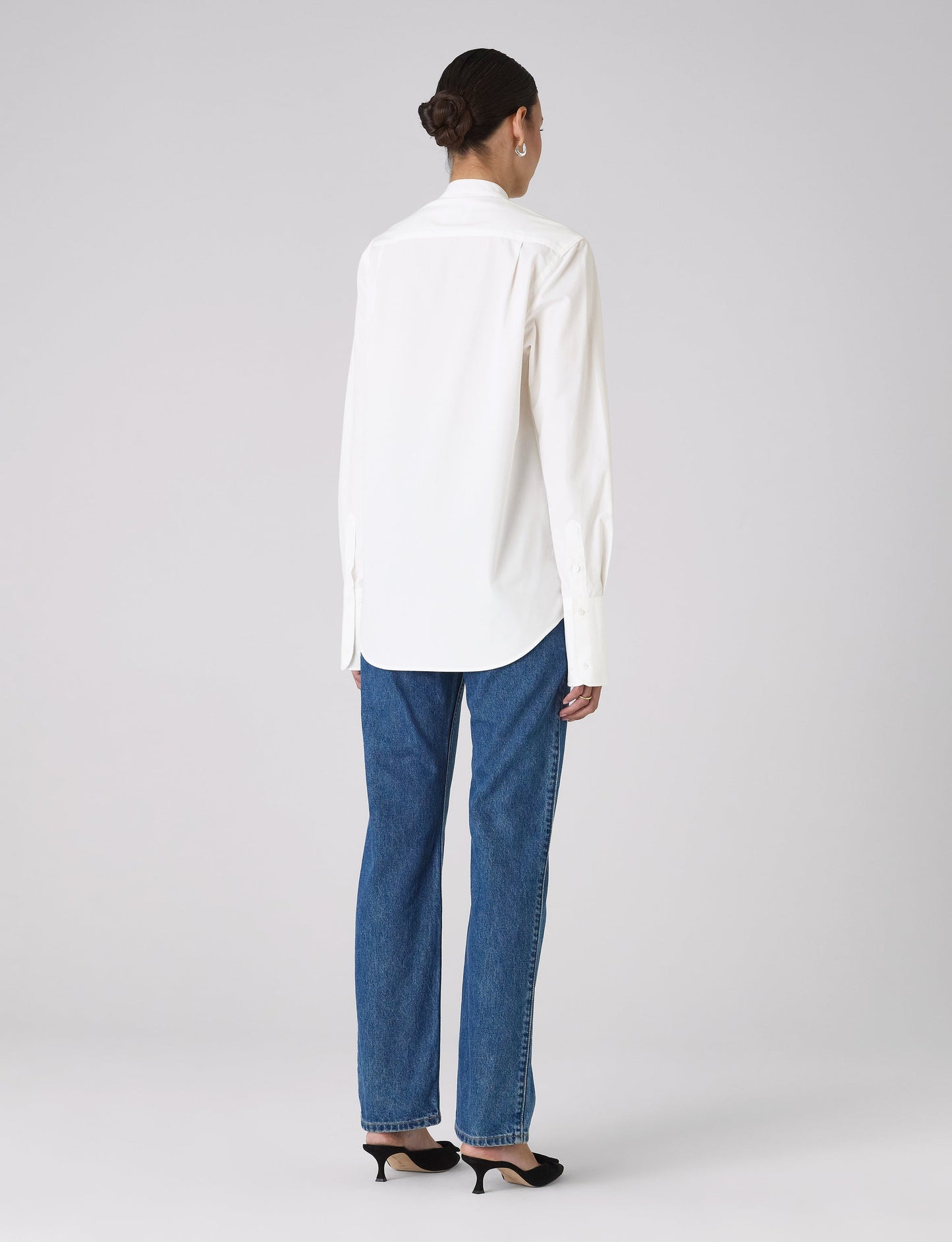 Boyfriend Bowtie Button Down Shirt in White