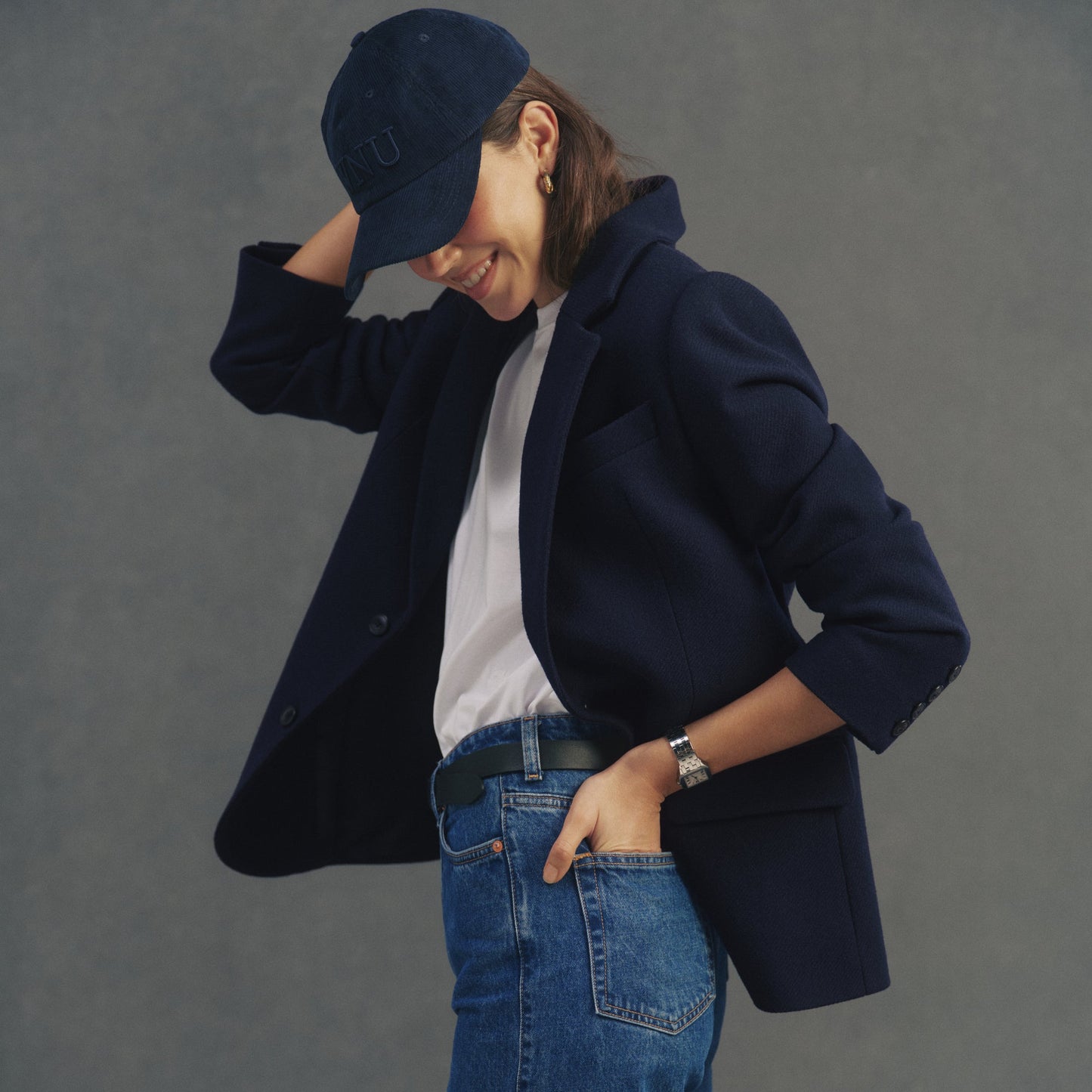 Wool Hutton Blazer in Navy