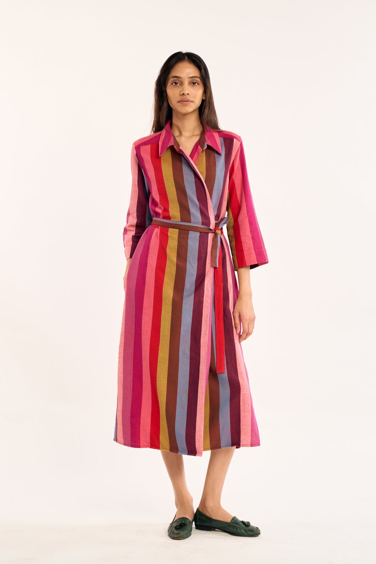 Stella Cotton Wrap Dress in Margo Stripe