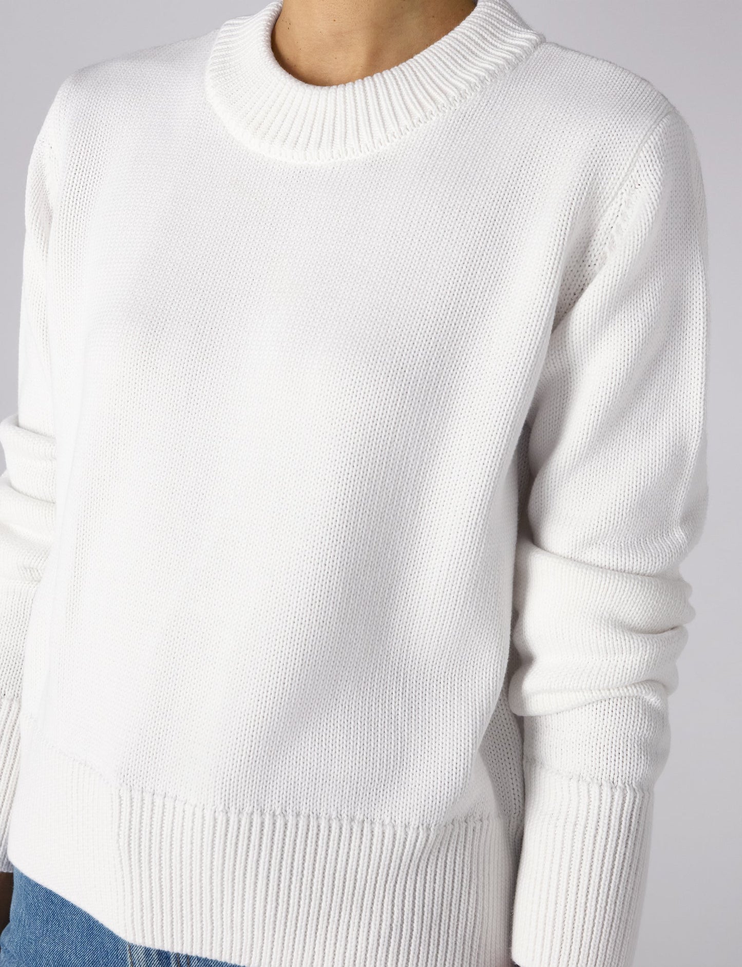 Devon Cotton Jumper in Green Stripe