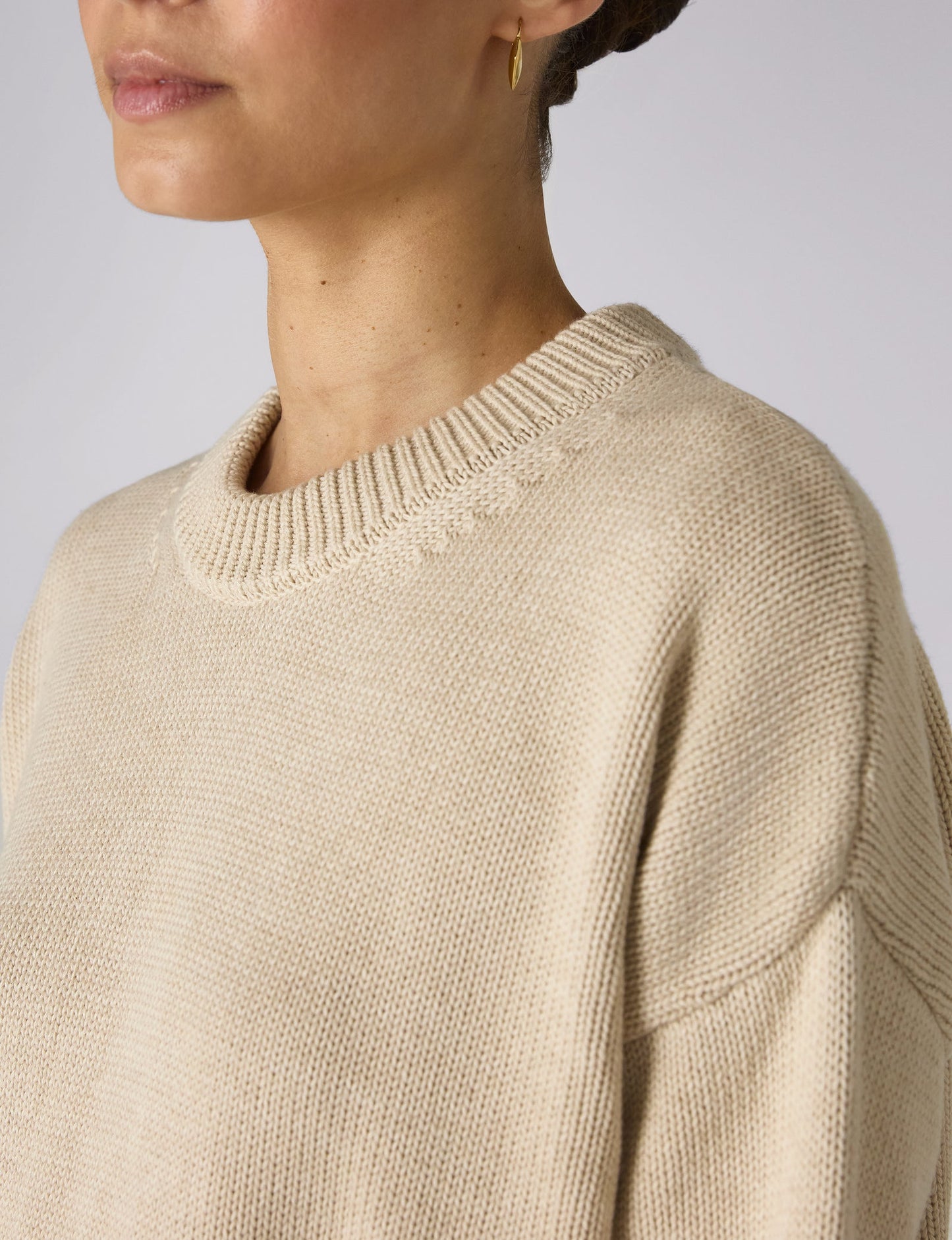 Cornwall  Cotton Jumper in Oatmeal