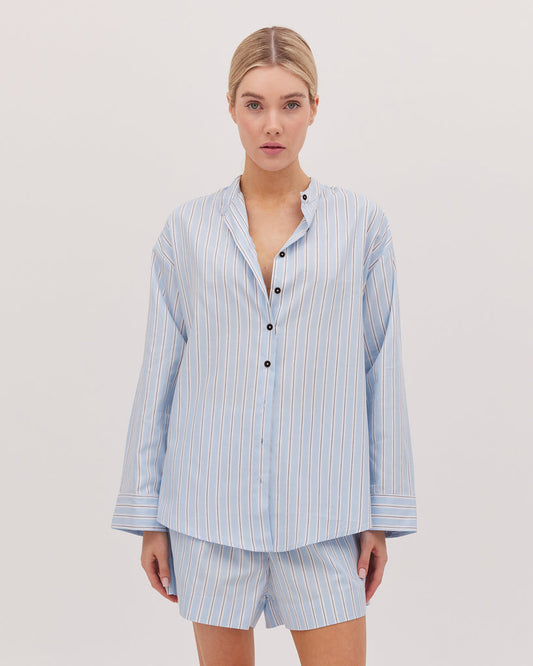 Oversized Shirt Striped in Blue Sky Stripe