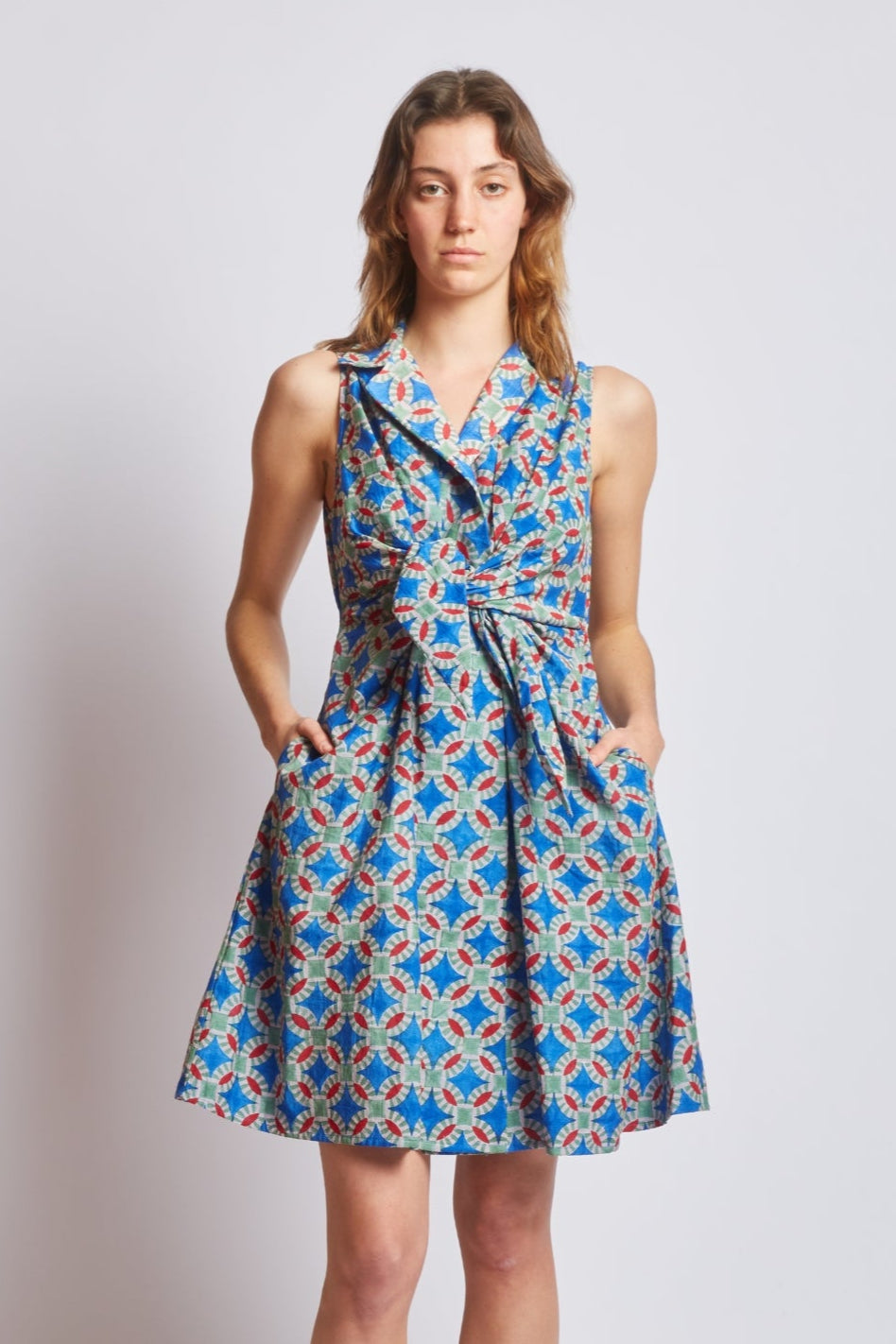 Willow Dress in Cotton and Silk- Tulum Print