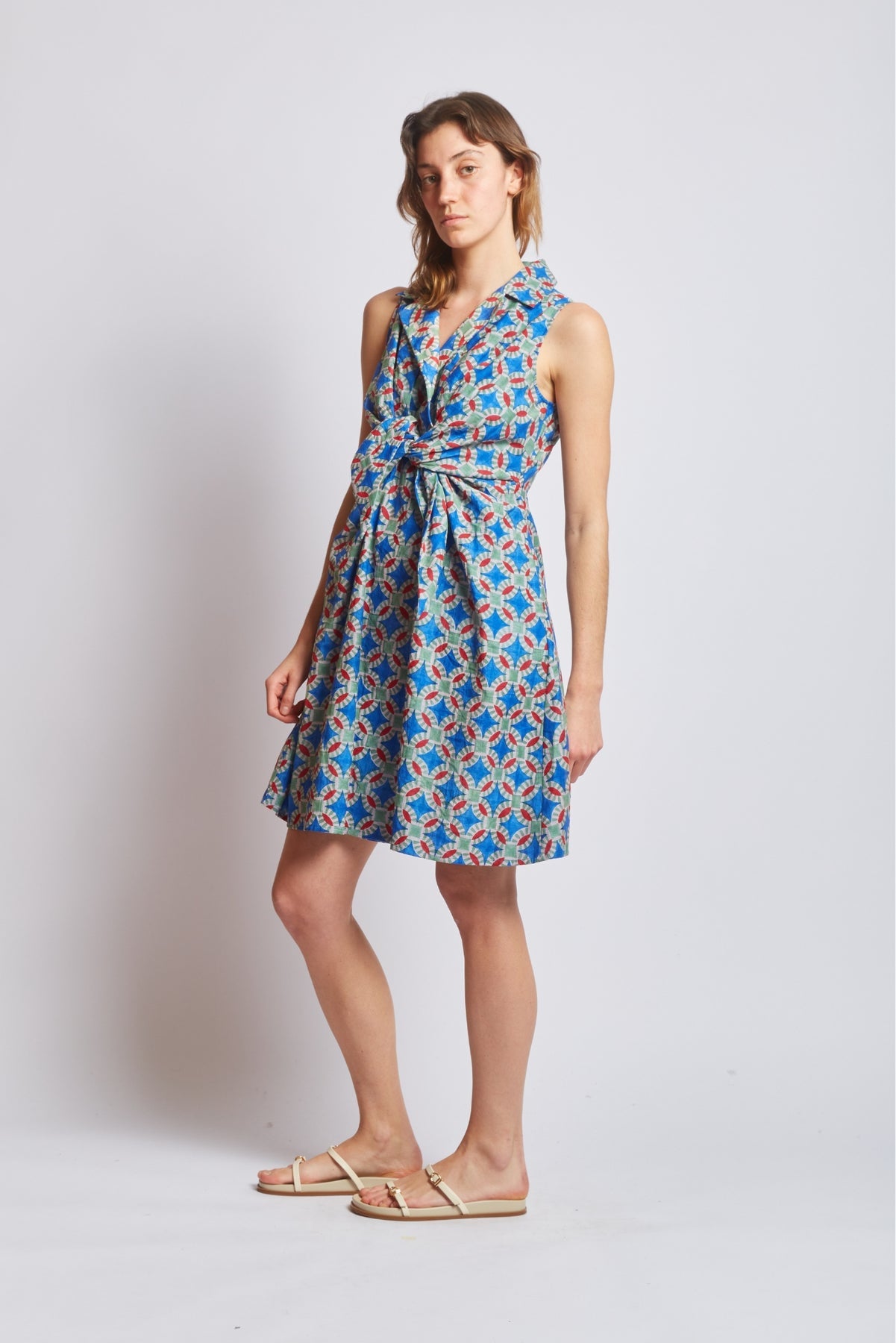 Willow Dress in Cotton and Silk- Tulum Print