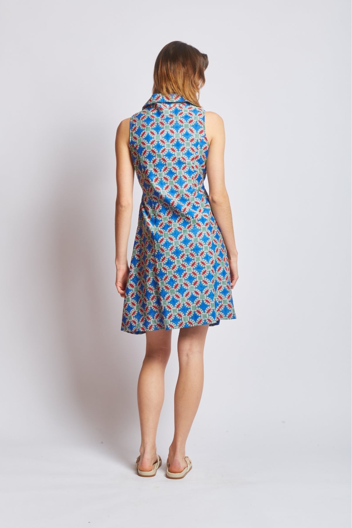 Willow Dress in Cotton and Silk- Tulum Print