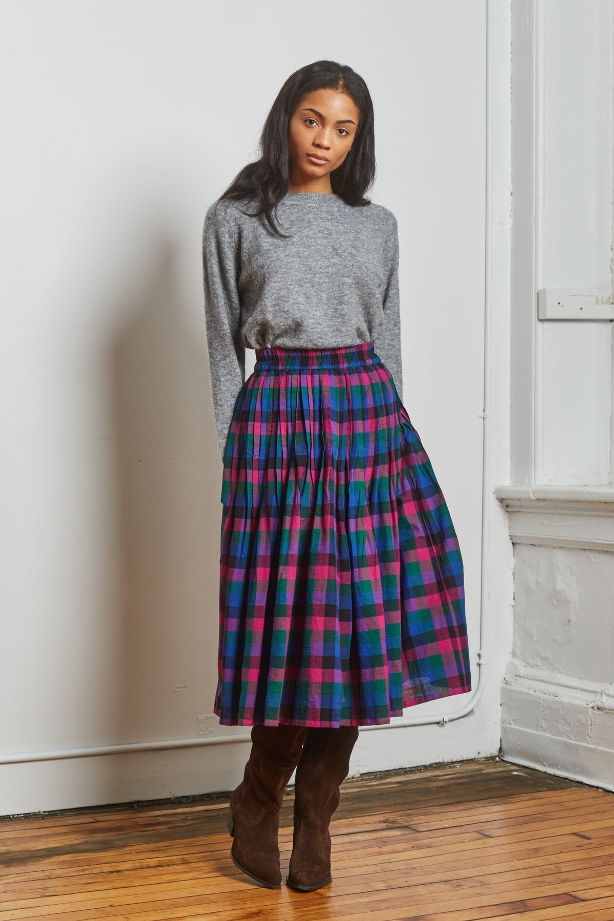 Rhythm Skirt in Heritage Chex Print