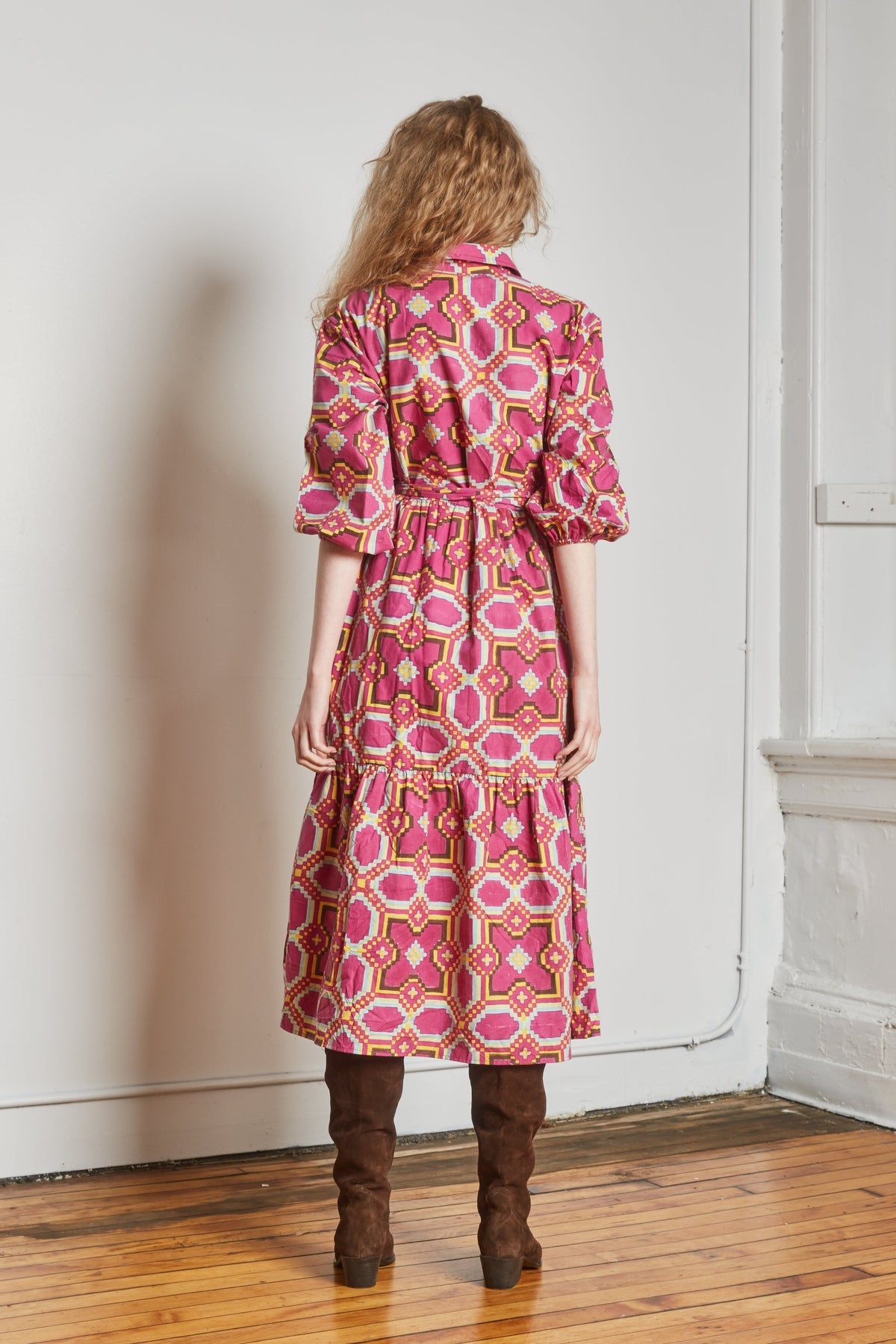 Laurie Dress in Courtyard Berry Print