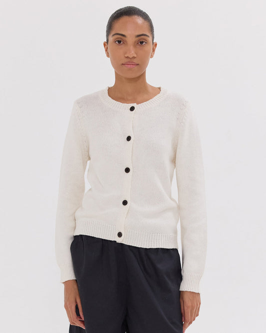 Vintage Organic Cotton and Cashmere Cardigan in White