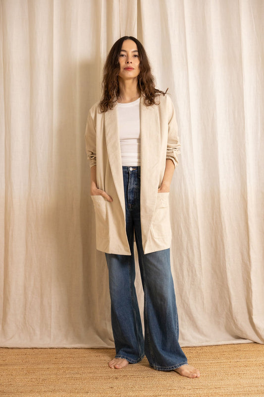 Parul Cotton Canvas Long Line Jacket