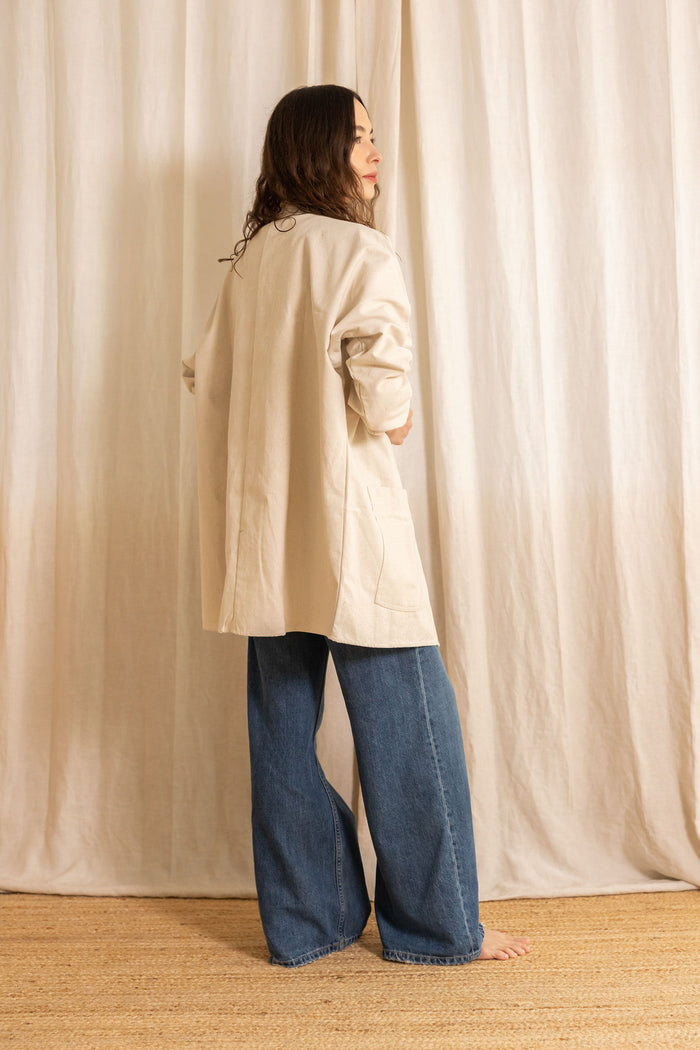 Parul Cotton Canvas Long Line Jacket