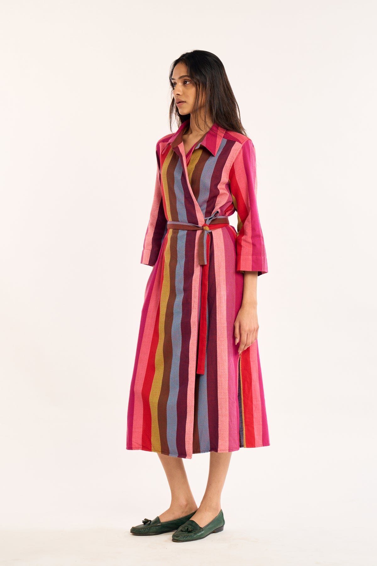 Stella Cotton Wrap Dress in Margo Stripe