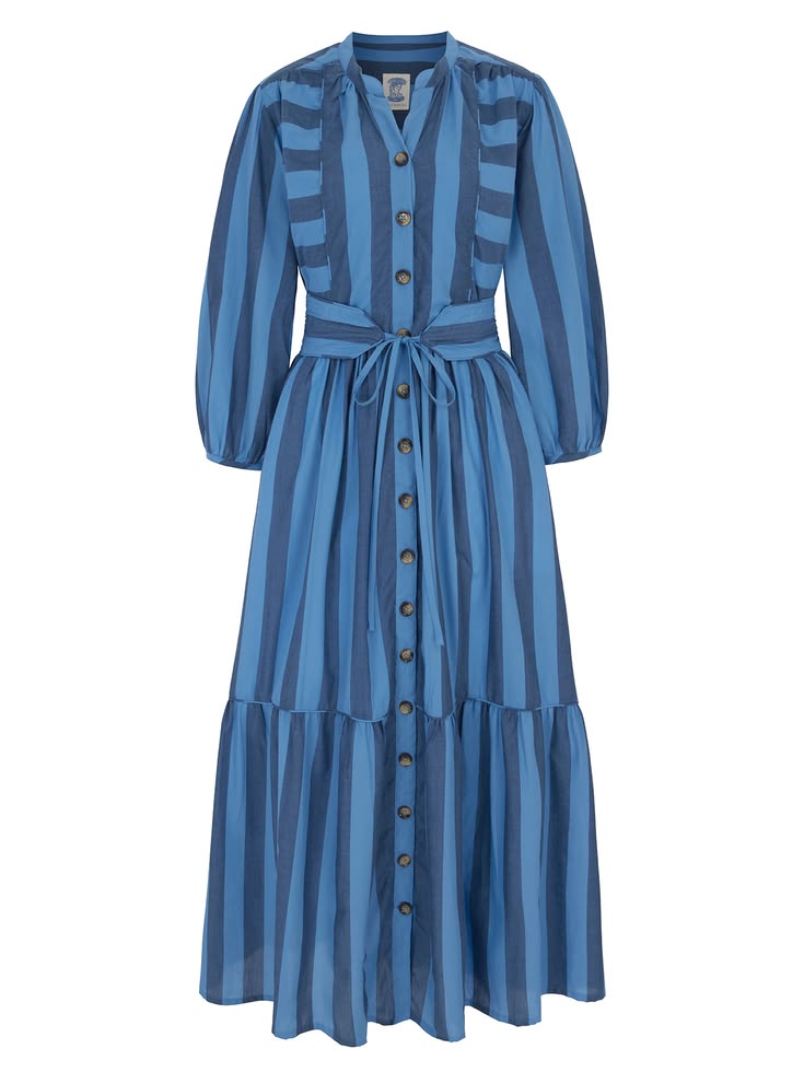 Colette Cotton Dress in Twilight Stripe