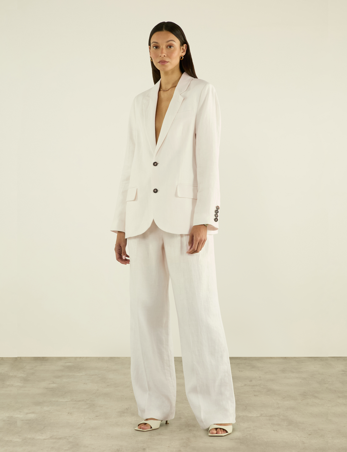 Ivory Linen Hutton Blazer
