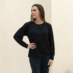 Comfy Modal Blouson Top in Black