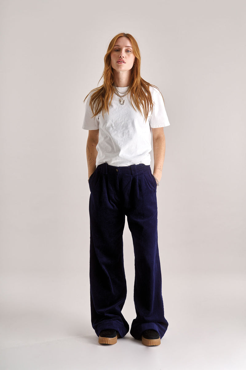 Lola Organic Cotton Cord Trouser in Olive Green