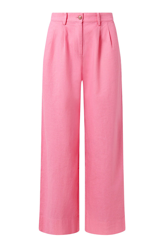 Organic Linen Cotton Lion Trouser in Pink