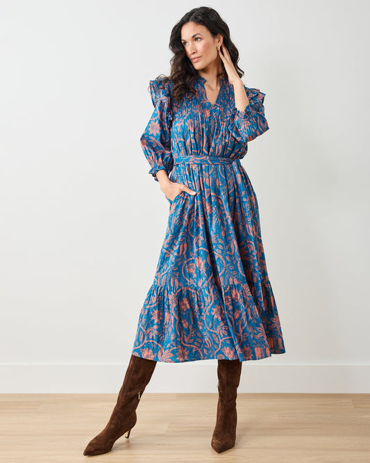 Sawyer Organic Cotton Dress in Etched Vine Print