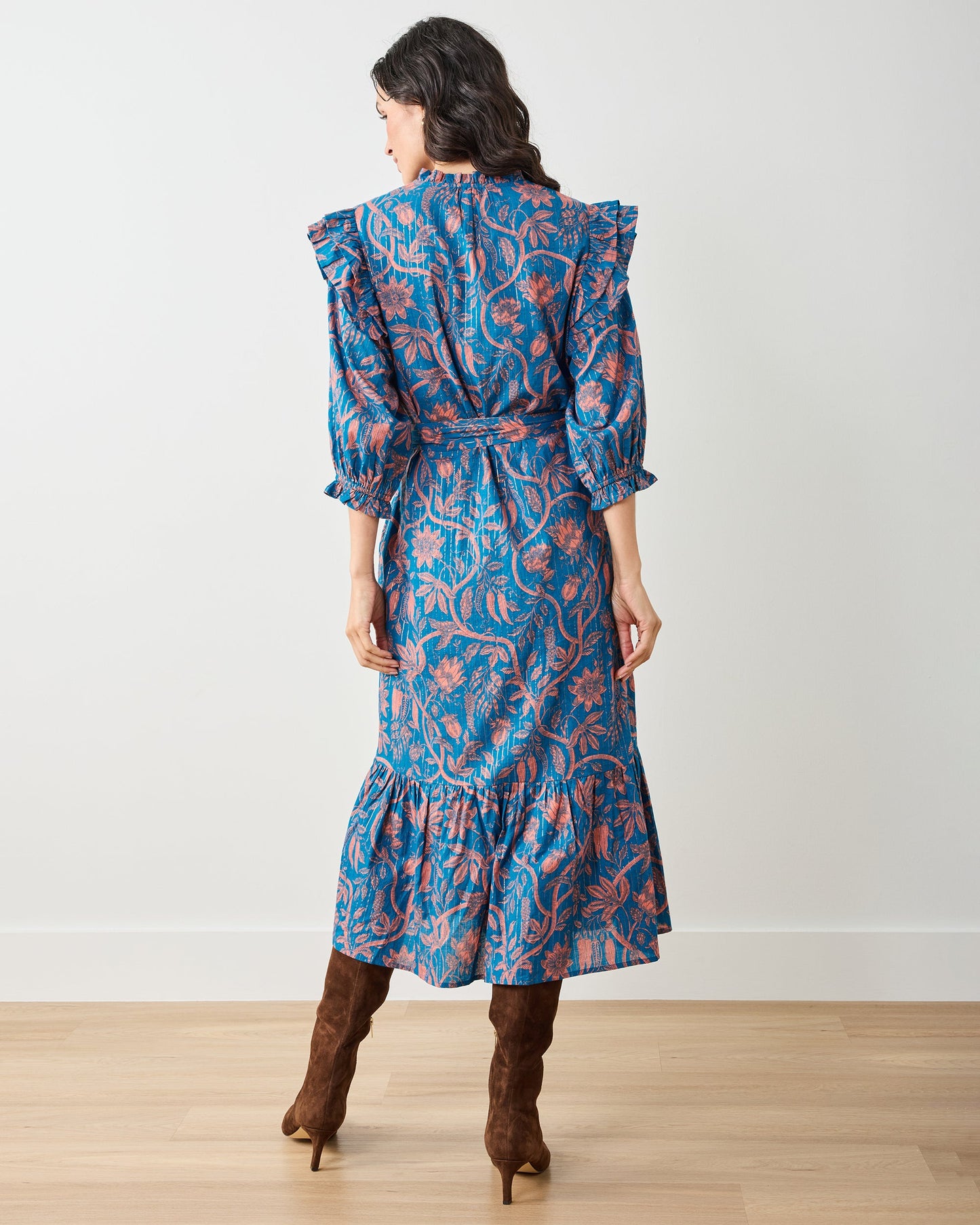 Sawyer Organic Cotton Dress in Etched Vine Print