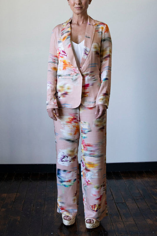Carina Palazzo Pants in Flower Blur Print