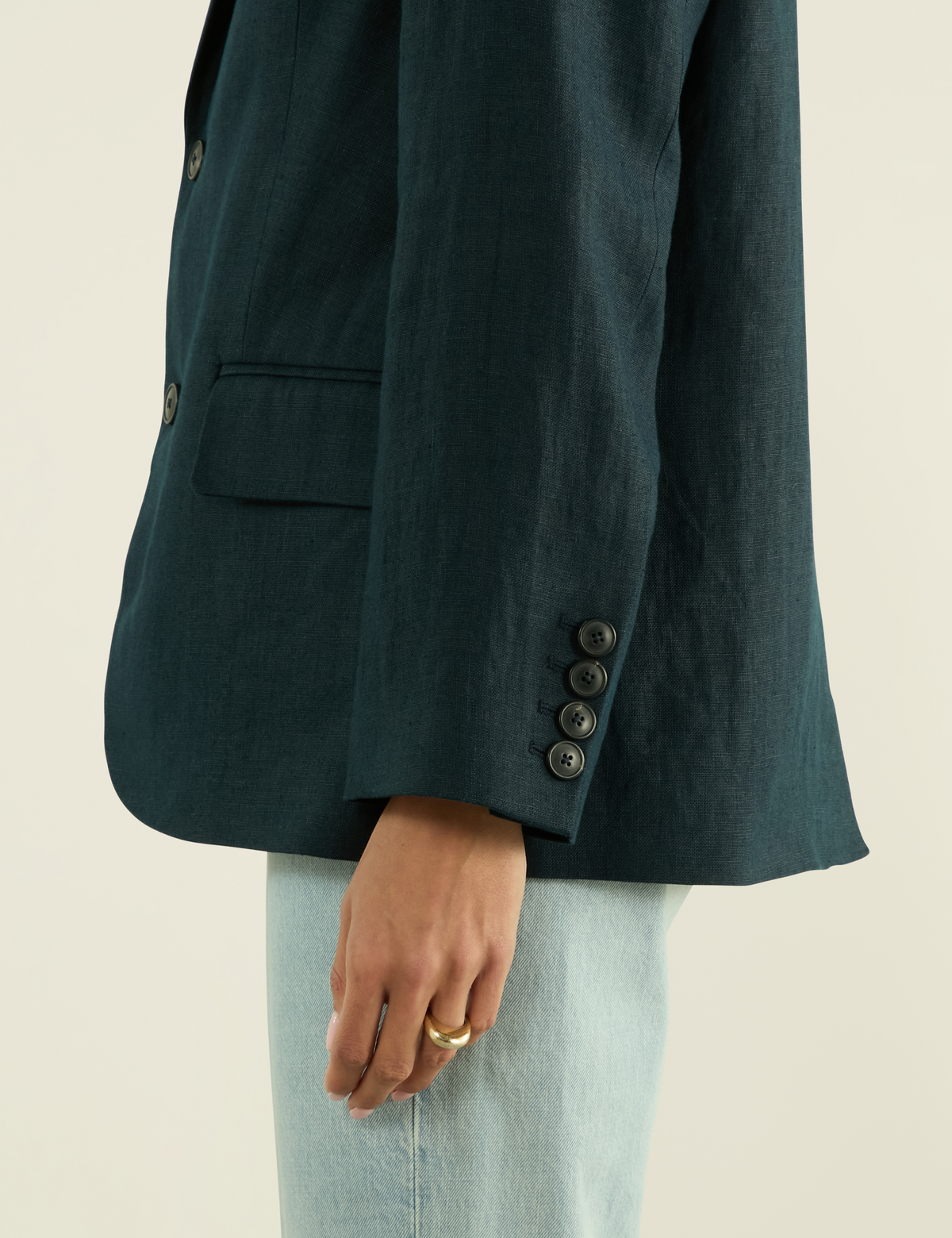 Ivory Linen Hutton Blazer