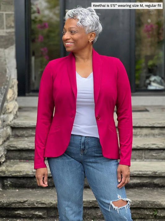 Emily Modal Stretch Blazer in Red