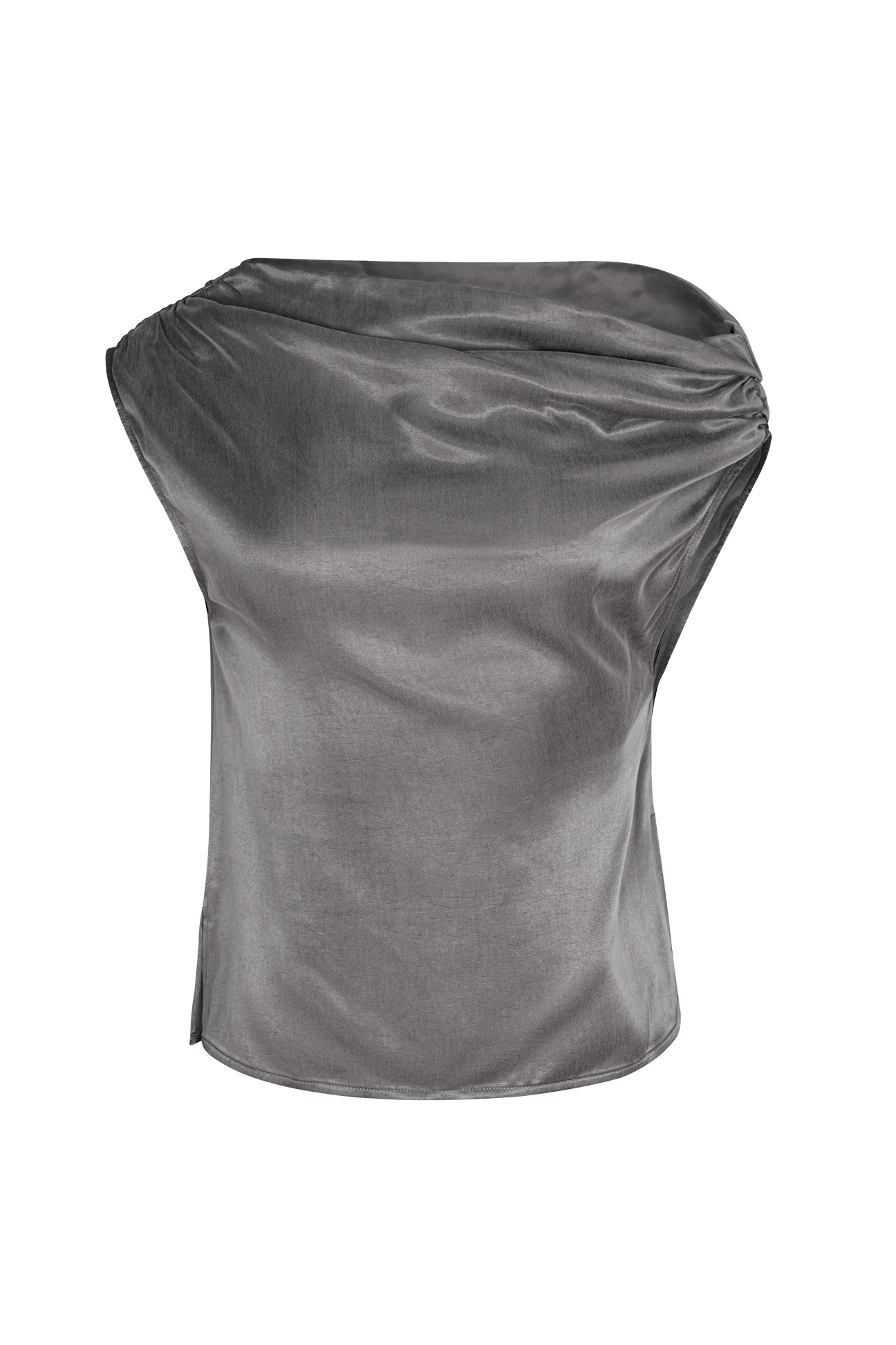 Solange Cupro Draped Top - Graphite