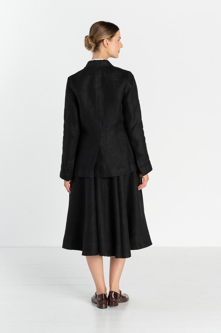 Jane – Tailored Twill Linen Jacket with Double-Button Front