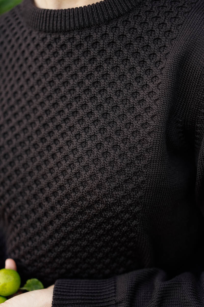 Elaine – Merino Wool Sweater in Charcoal Grey – Sensibly