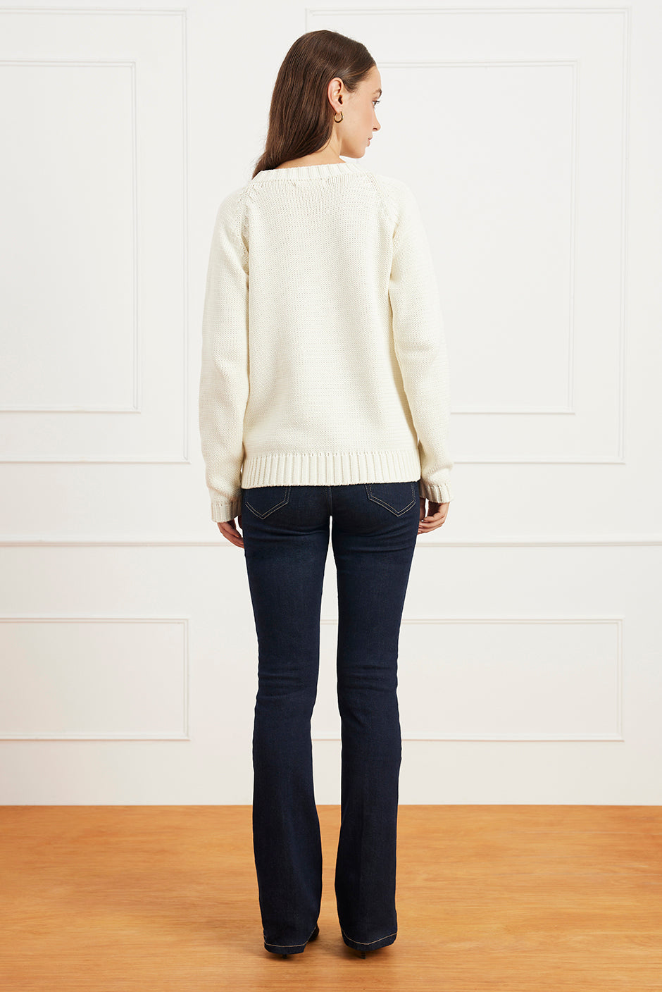 Aspen Cotton Crewneck Sweater in Black