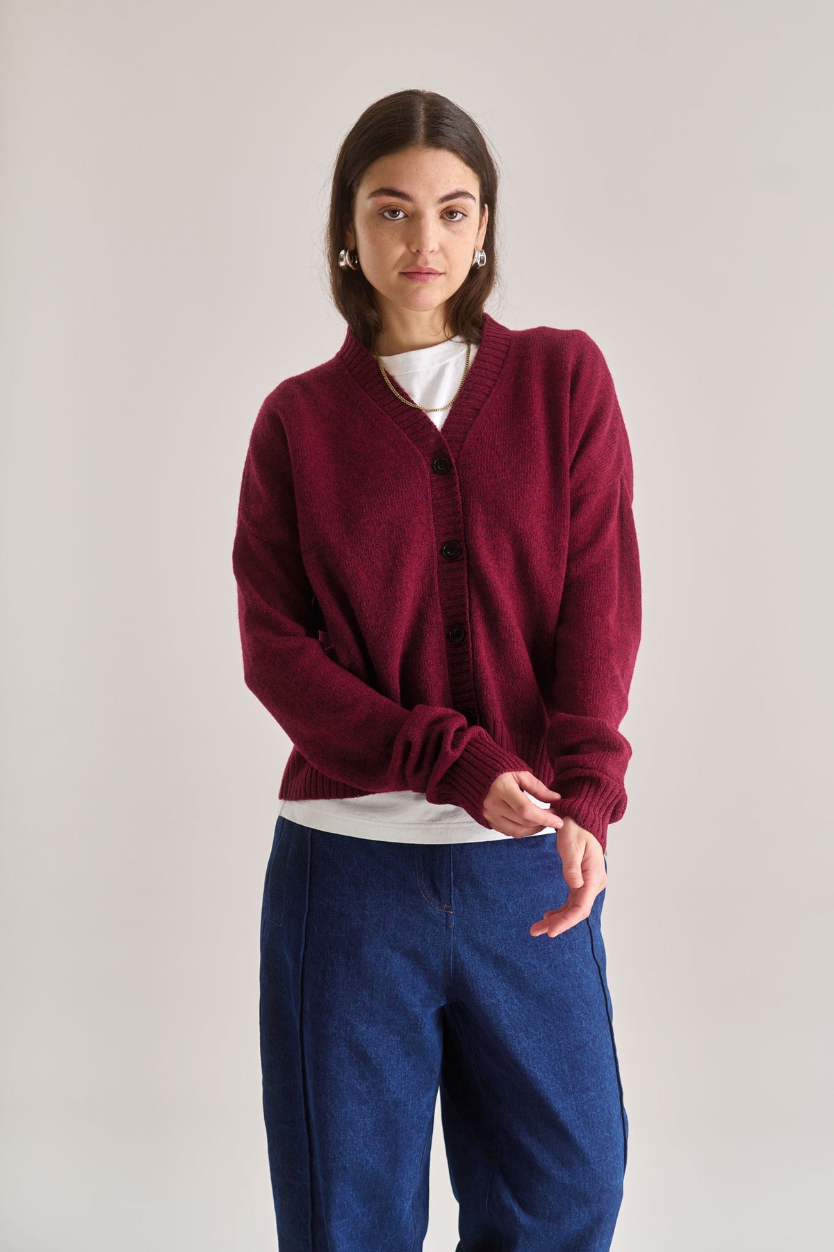 Isla Merino Wool Cardigan in Green