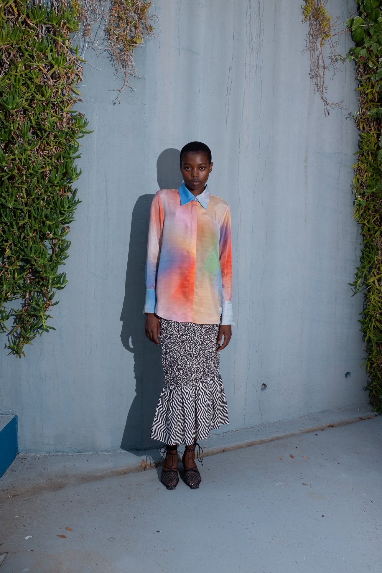 Kali Multicolor Tencel Button Down in Solstice