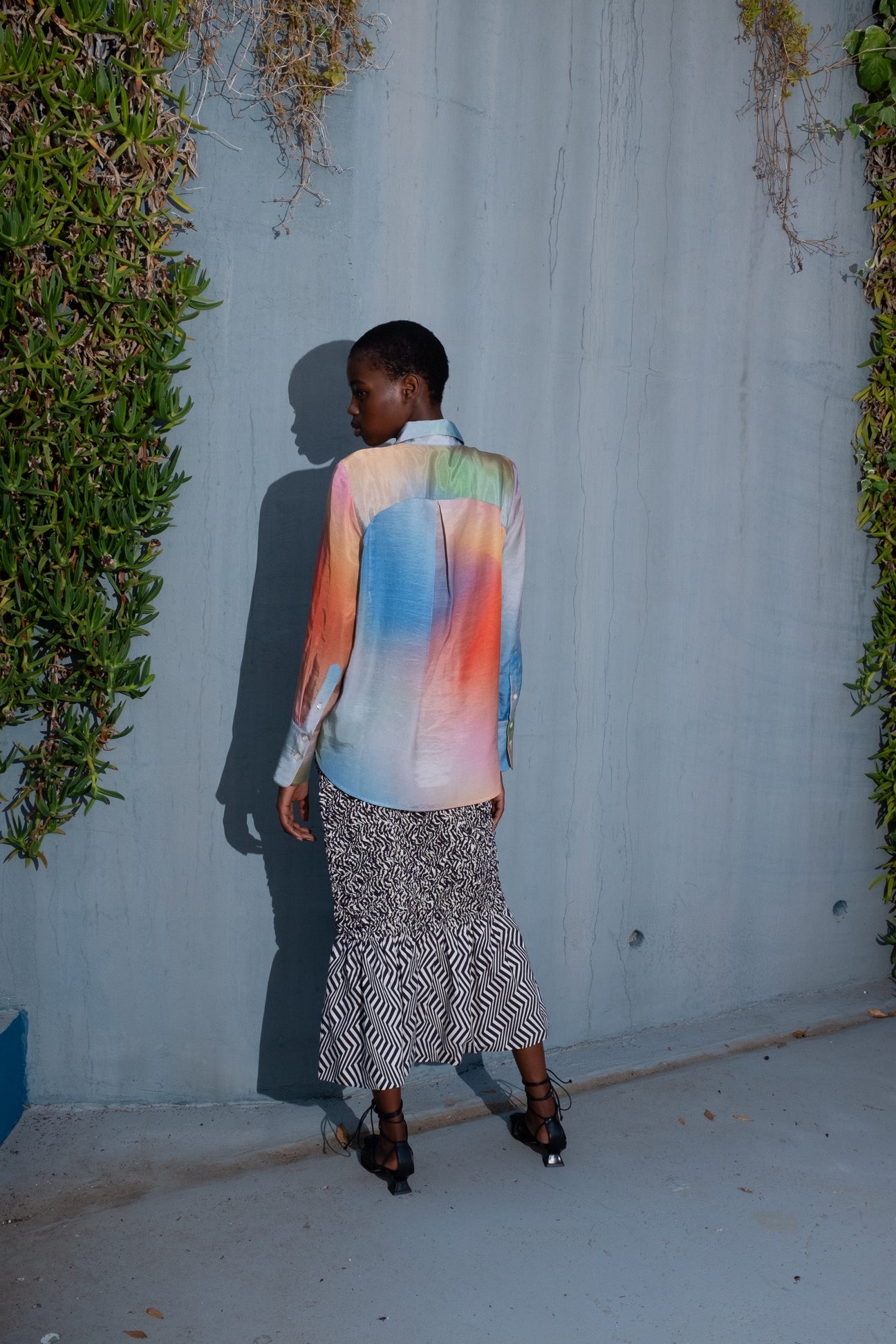 Kali Multicolor Tencel Button Down in Solstice