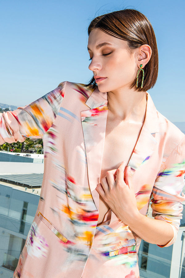 Karlie Blazer Jacket in Flower Blur Print