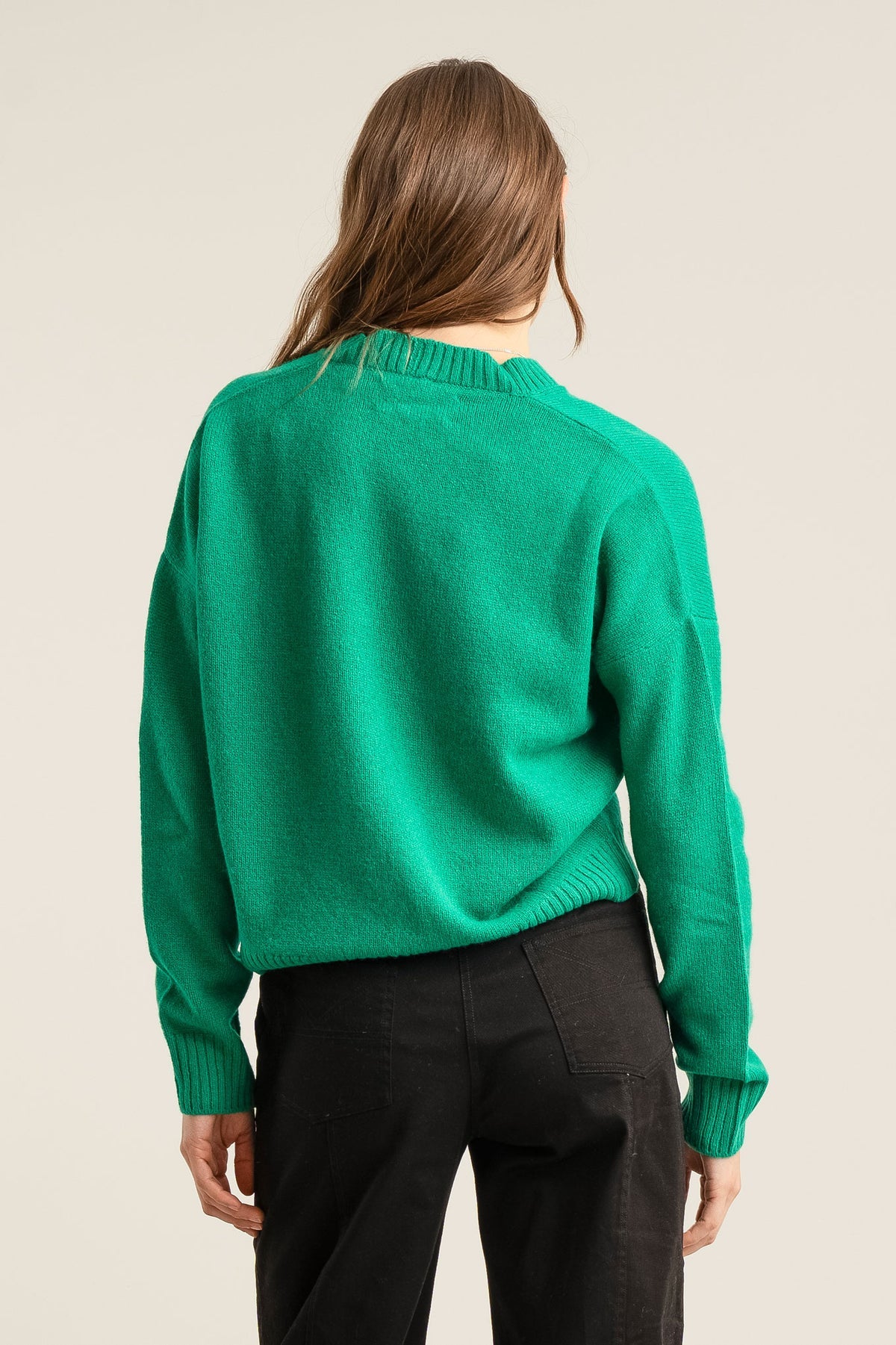 Isla Merino Wool Cardigan in Green