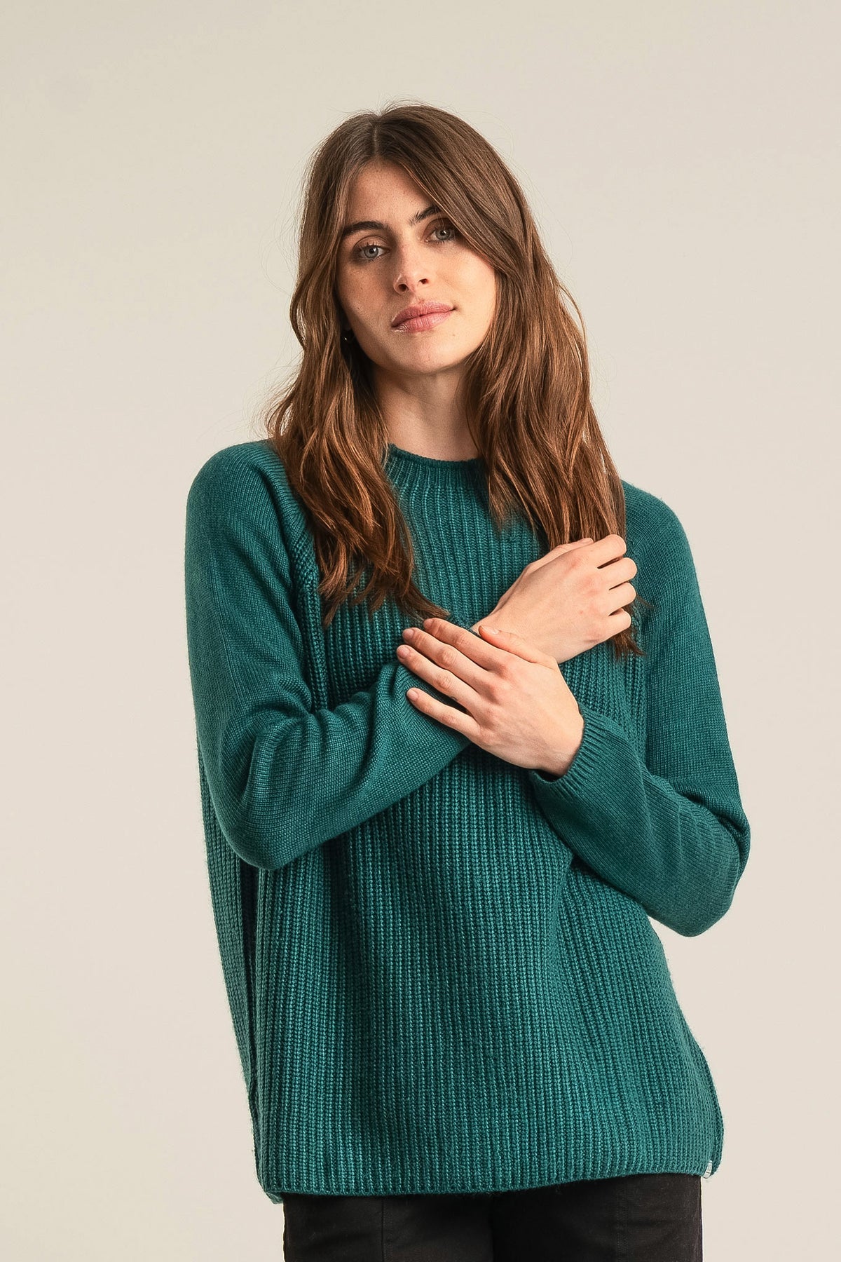 Katty Merino Wool Sweater in Walnut