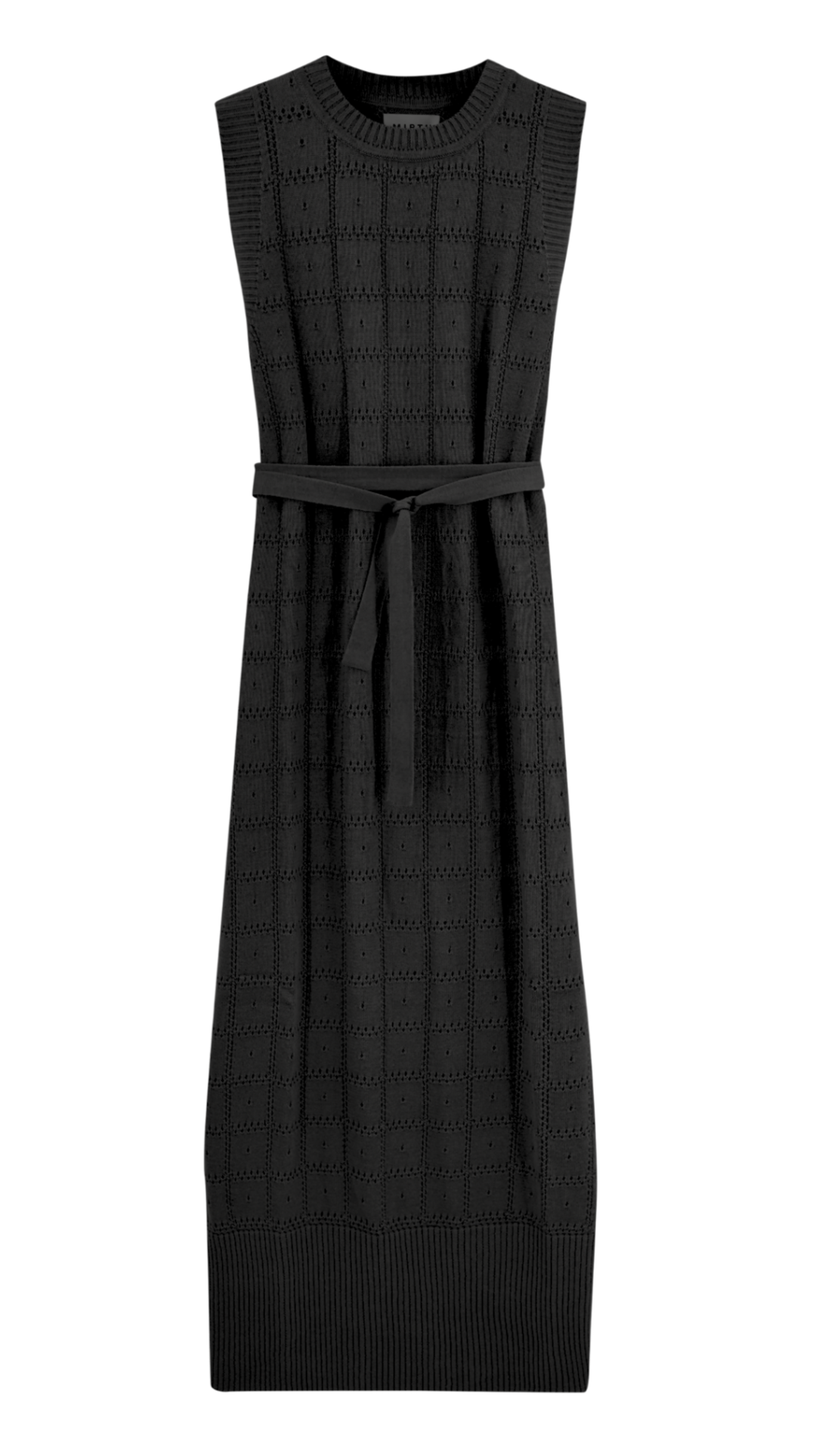 Kona Pointelle Knit Dress in Black