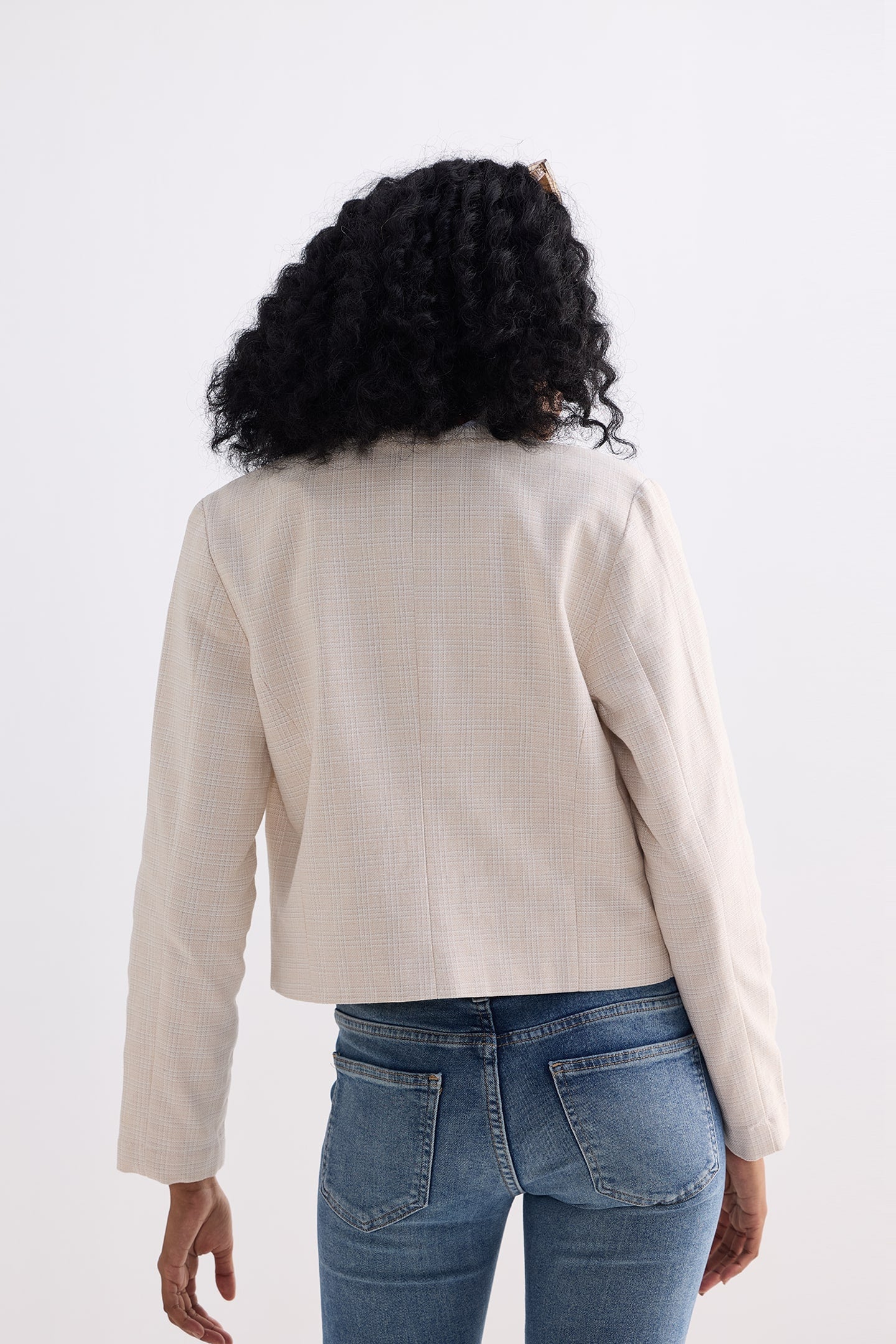 Lady Jacket in Cotton Tweed in Silver Strides