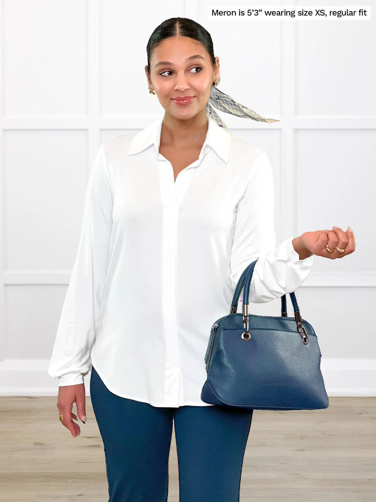 Lucia Modal Collared Shirt in Black