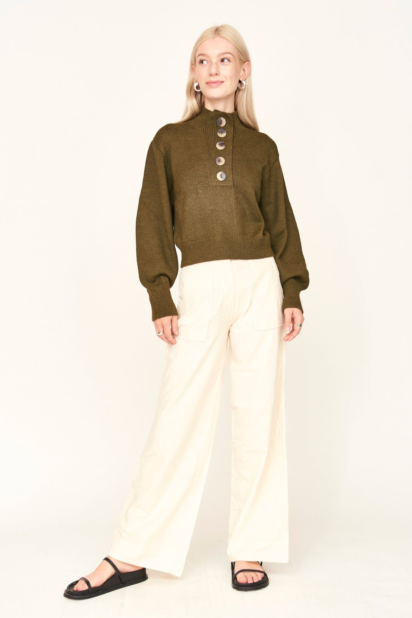 Ghent Alpaca Sweater in Moss