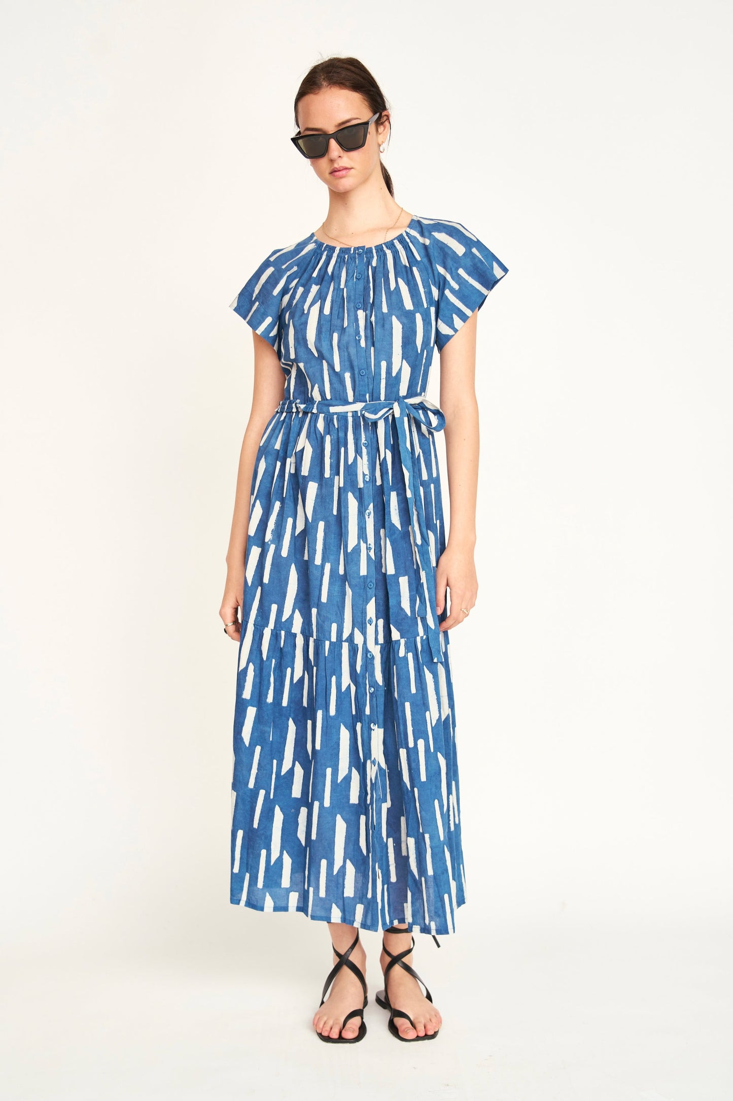 Vienna Maxi Dress in Indigo Rainfall